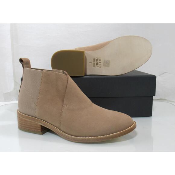 Eileen Fisher Rhlan Booties Ankle Boots Tumbled Nubuck Earth - Picture 7 of 7